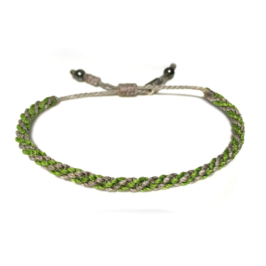 Gray Green Sailor Rope Bracelet for Unisex Nautical Style