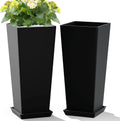 Set of 2 Large Tall Planters by TUYOHW for Indoor Outdoor