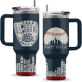 Baseball Gift for Men 40 Oz New York Baseball Tumbler with Handle