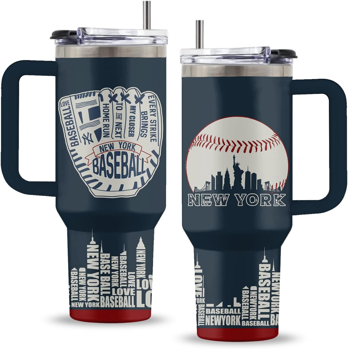 Baseball Gift for Men, 40 Oz New York Baseball Tumbler