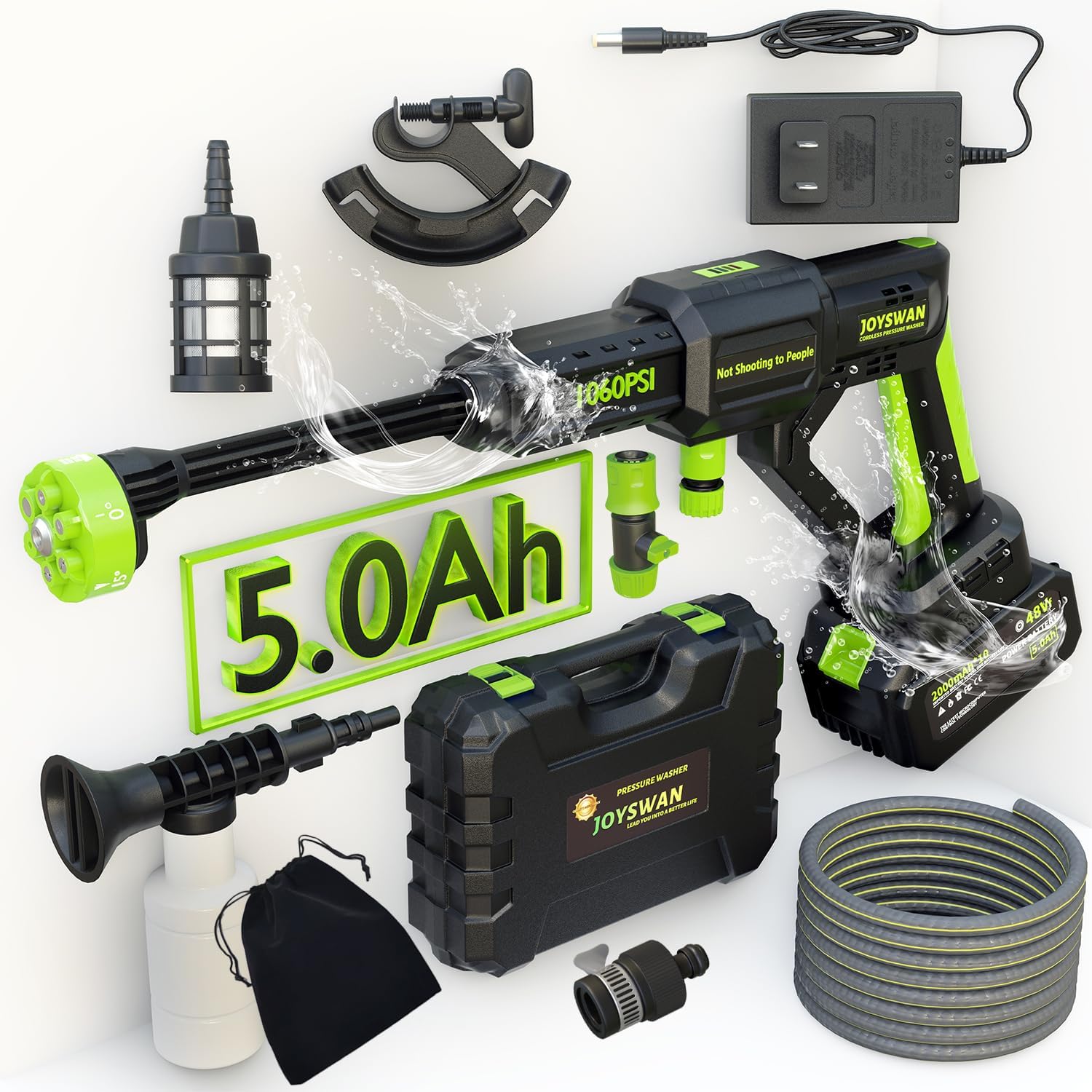 JOYSWAN Cordless Power Washer - 1060 PSI Fast Clean