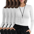 4 Pack Womens Underscrub Shirts Long Sleeve Slim Fit - Soft Cotton