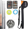 Sougayilang Saltwater Freshwater Fly Fishing Rod Combo Kit - Complete