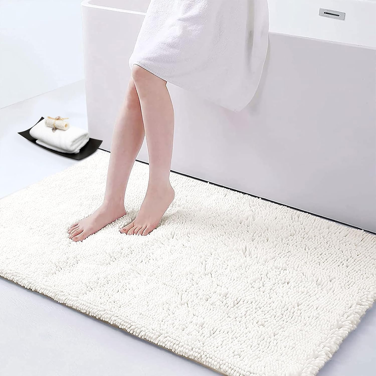Smiry Luxury Chenille Bathroom Rugs for Soft and Absorbent Comfort