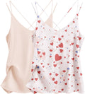 Silk Satin Camisole V Neck Tank Top - Smooth, Cross Back Elegance
