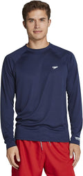 Speedo Men's UV Swim Shirt Easy Long Sleeve Regular Fit - UPF 50 Guard