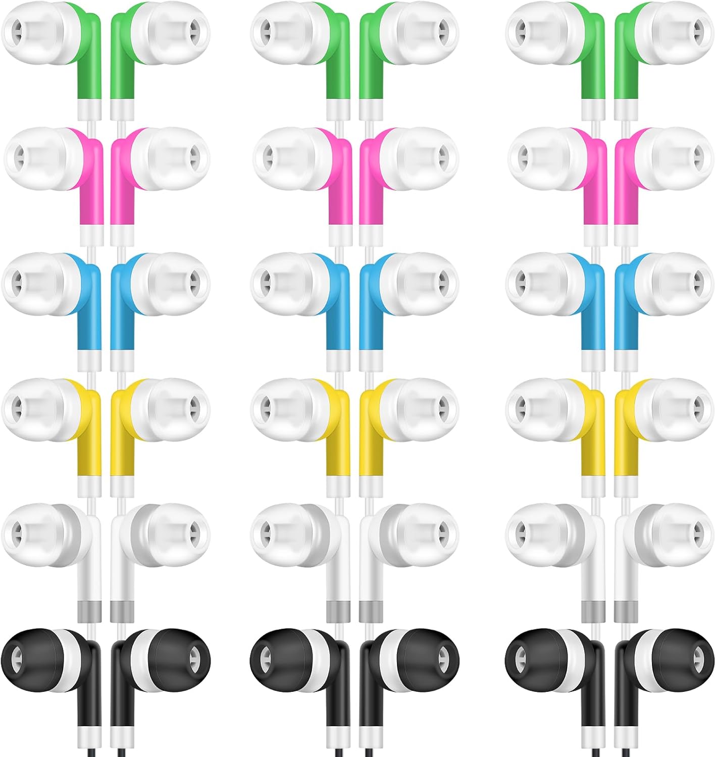 200 Pack Kids Wired Earbuds - Vibrant Classroom Listening!