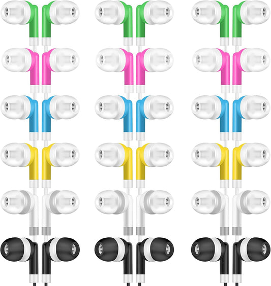 200 Pack Kids Wired Earbuds - Vibrant Classroom Listening!