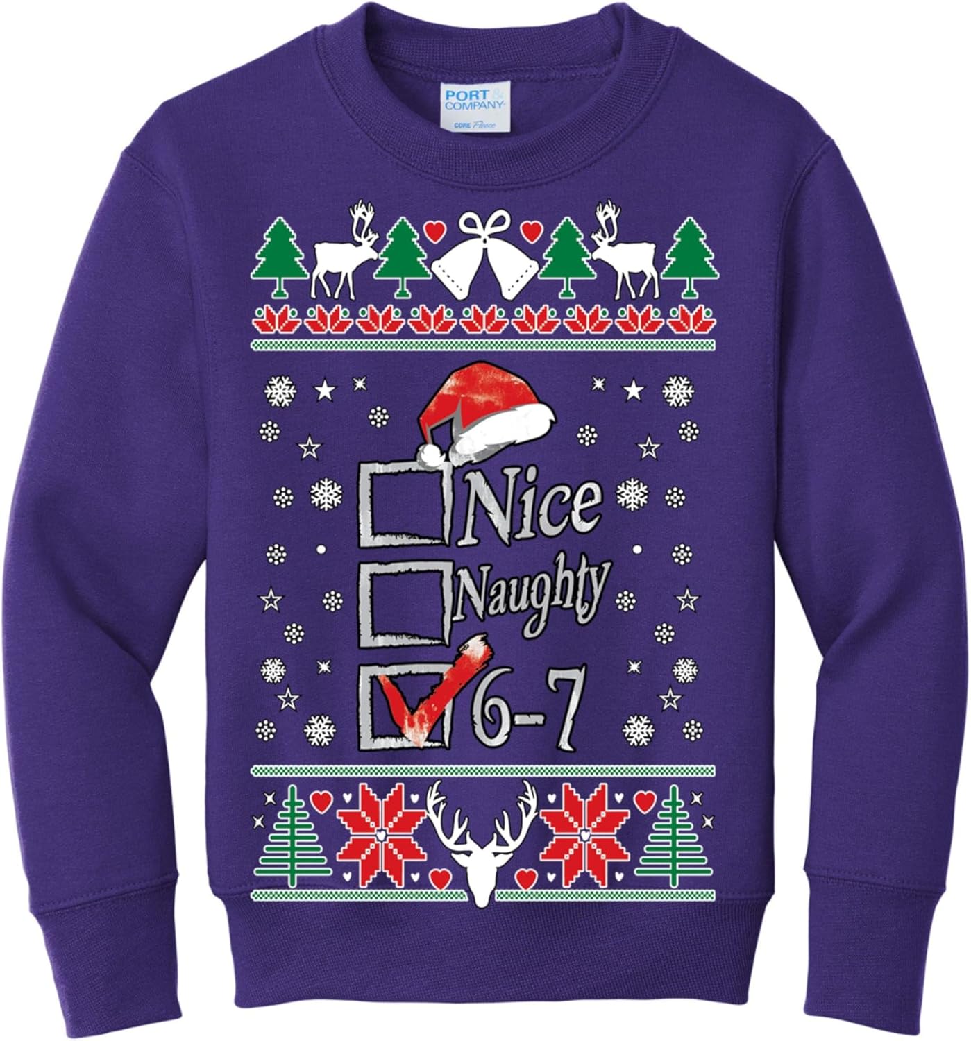 Funny Christmas Sweater for Kids - Ugly Santa Crewneck Sweatshirt