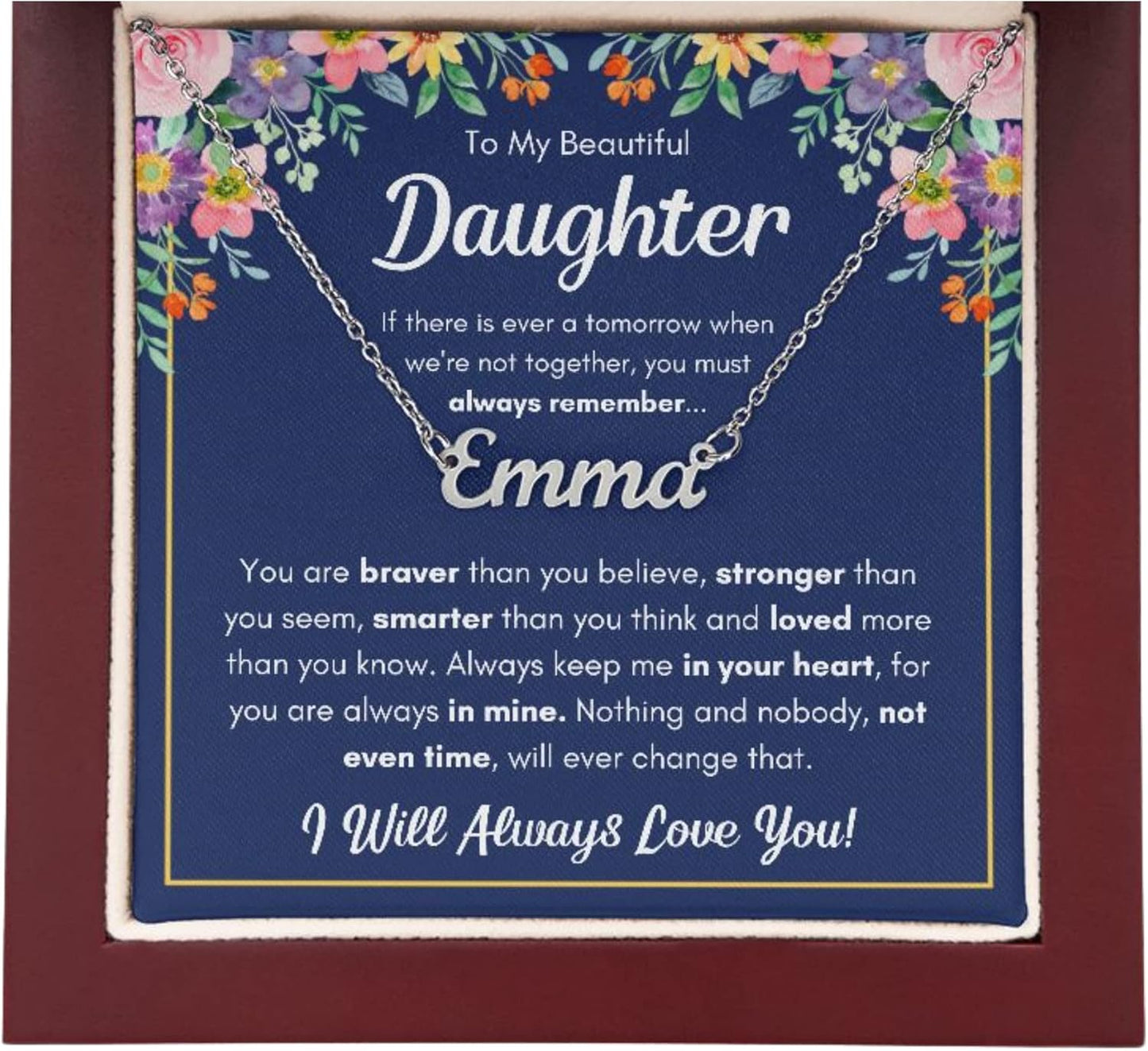 To My Beautiful Daughter Necklace - Heartfelt Gift for Her