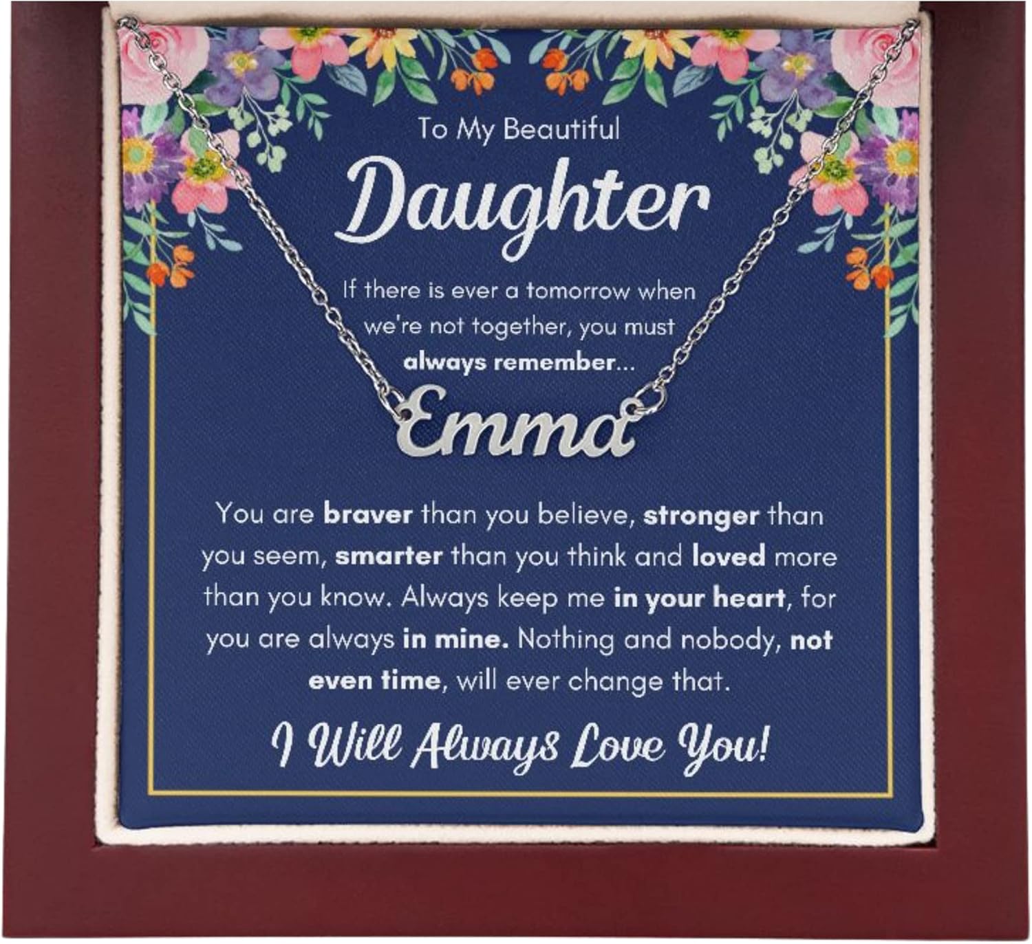 To My Beautiful Daughter Necklace - Heartfelt Gift for Her