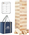 Giant Tumble Tower 57 Blocks Wooden Stacking Game - Family Fun