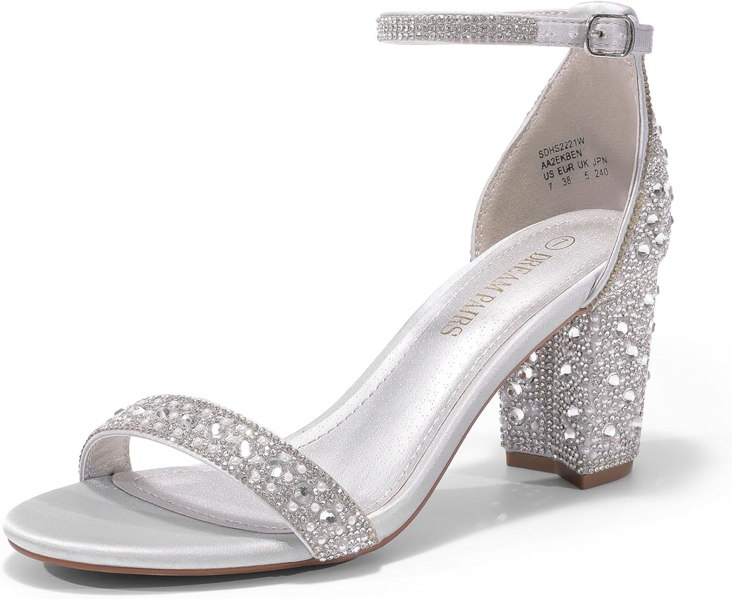 DREAM PAIRS Women's Chunk Low Heel Pump Sandals for Elegance