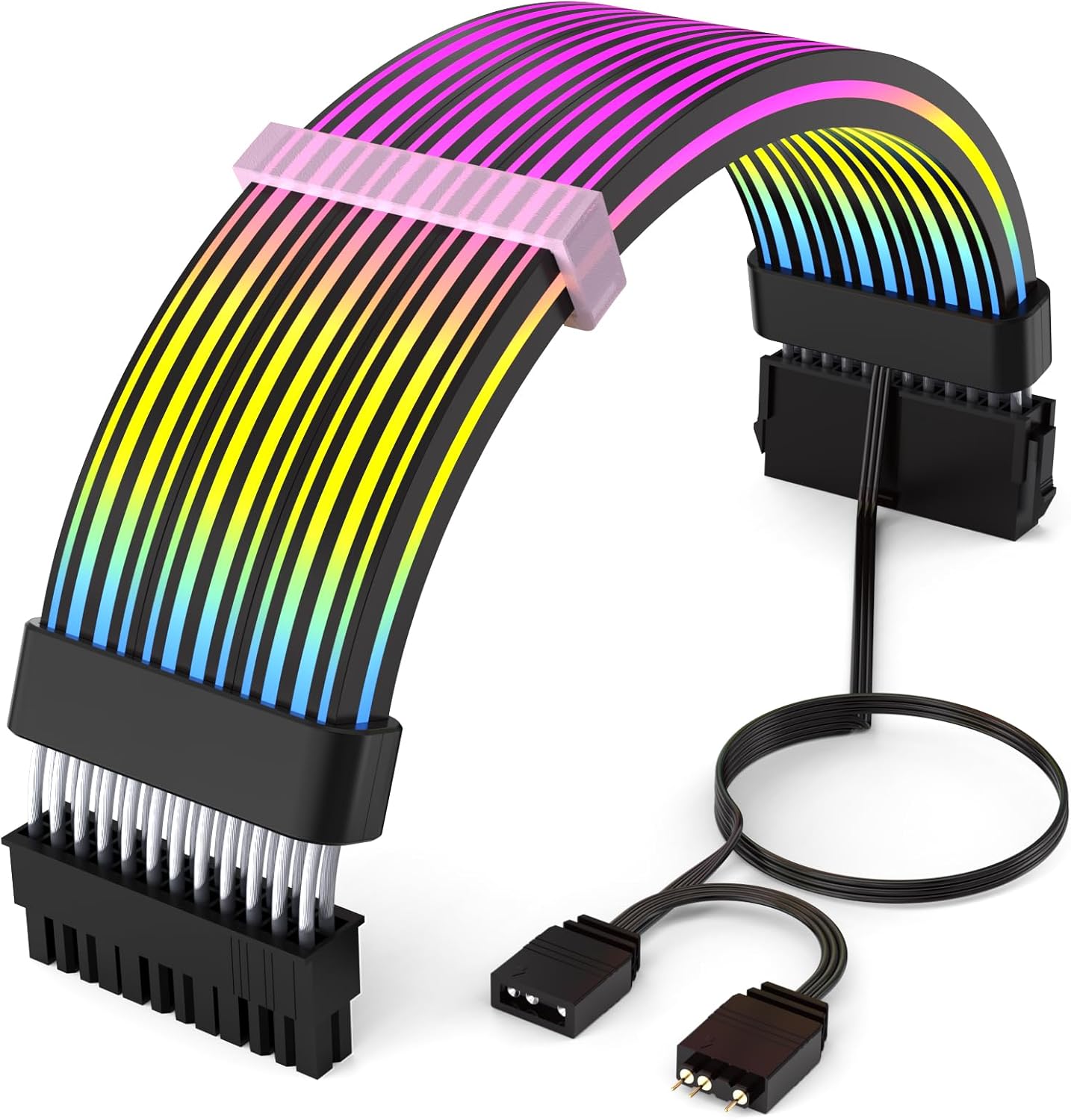 Sirlyr 24 Pin RGB Cable Extension for Black PC Builds