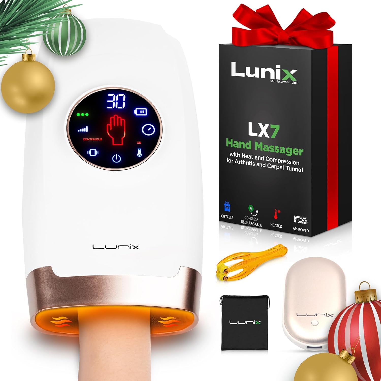 Lunix LX7 Electric Hand Massager for Arthritis and Pain Relief