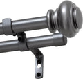 Double Curtain Rod 16.2 to 137.4 in Adjustable Telescoping - Heavy
