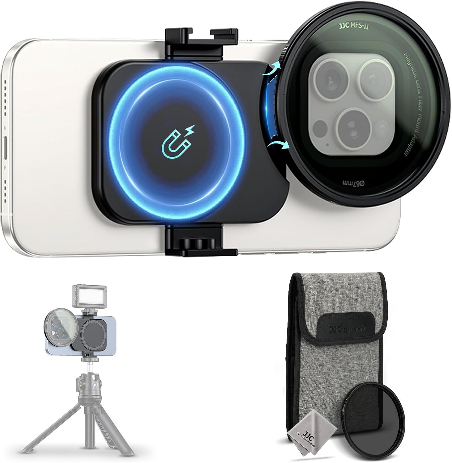 67mm Phone Lens Filter Adapter Set for iPhone 16 15 14 Pro