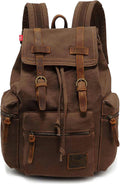 HuaChen Vintage Canvas Backpack - Large 29L Rucksack for Commutes