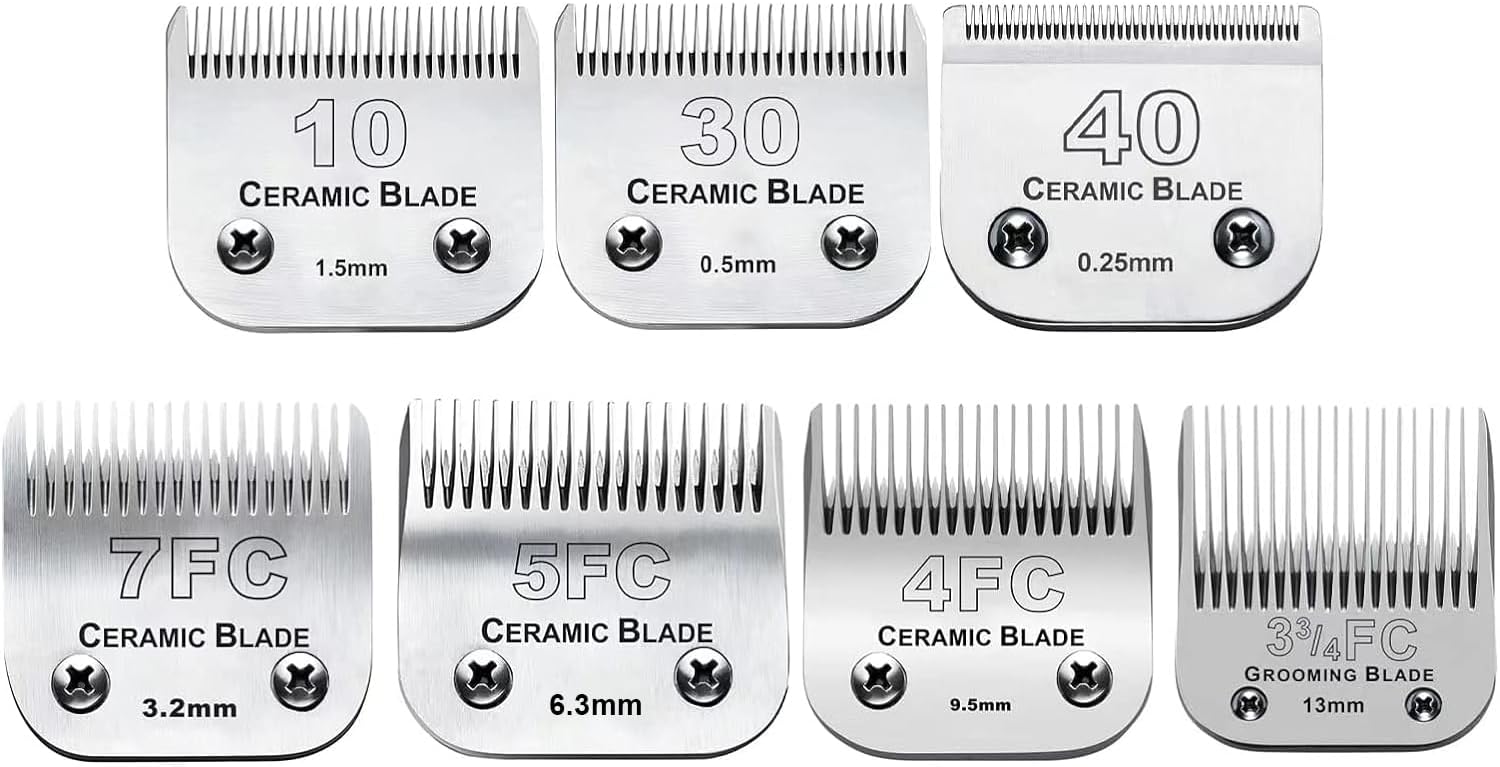 7pcs Dog Grooming Blades for Andis Wahl Oster Clippers