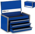 P.I.T. Mini Blue Tool Box - Portable 3 Drawer Steel Organizer