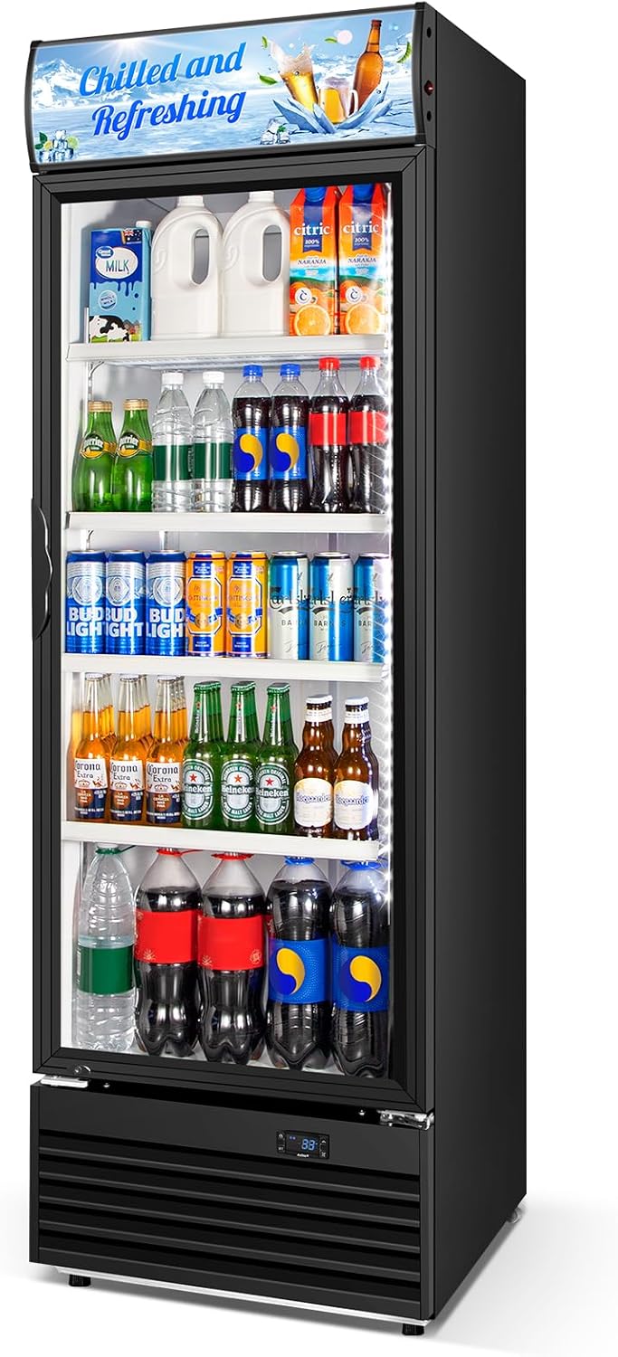 Commercial Beverage Refrigerator with Glass Door for Efficient Storage