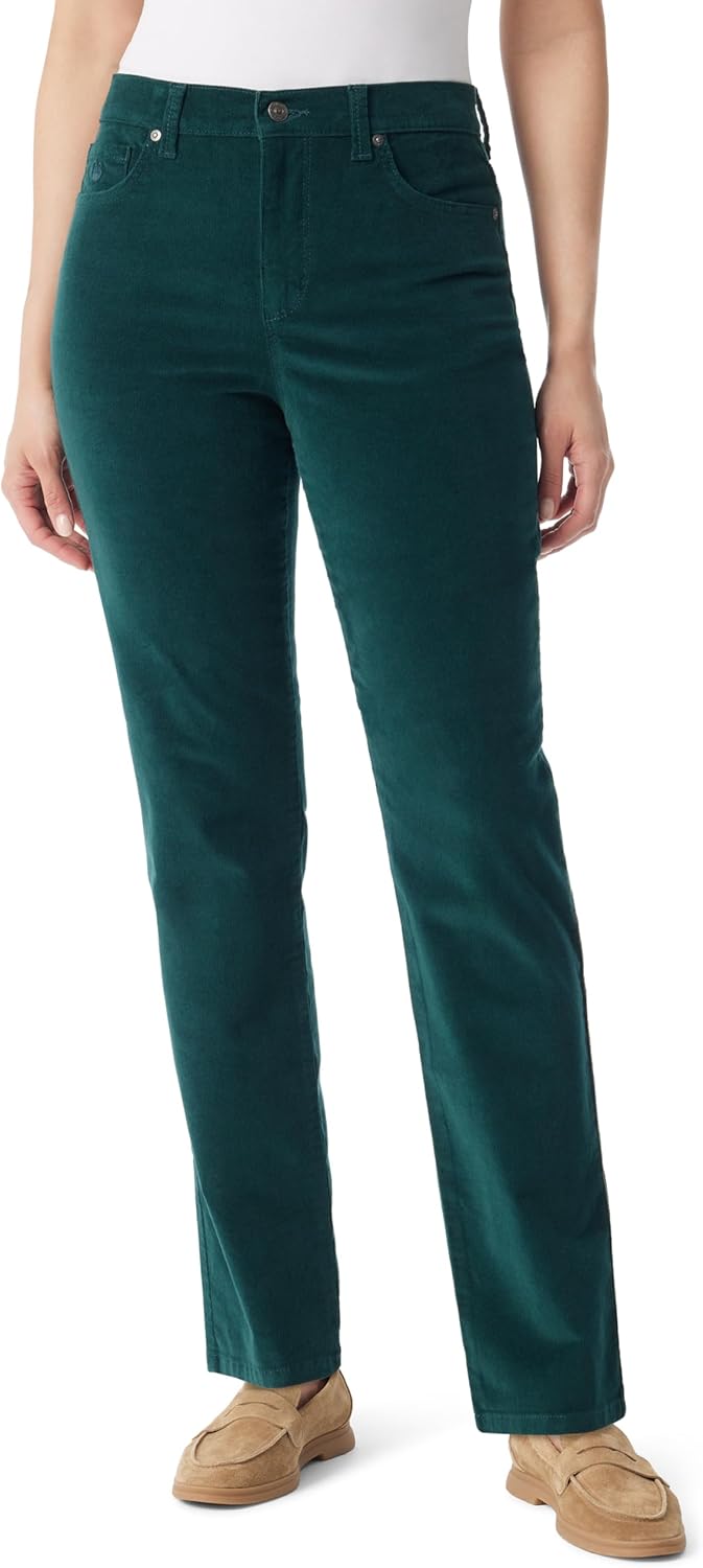 Gloria Vanderbilt Womens Amanda Corduroy Slim High Rise Pant