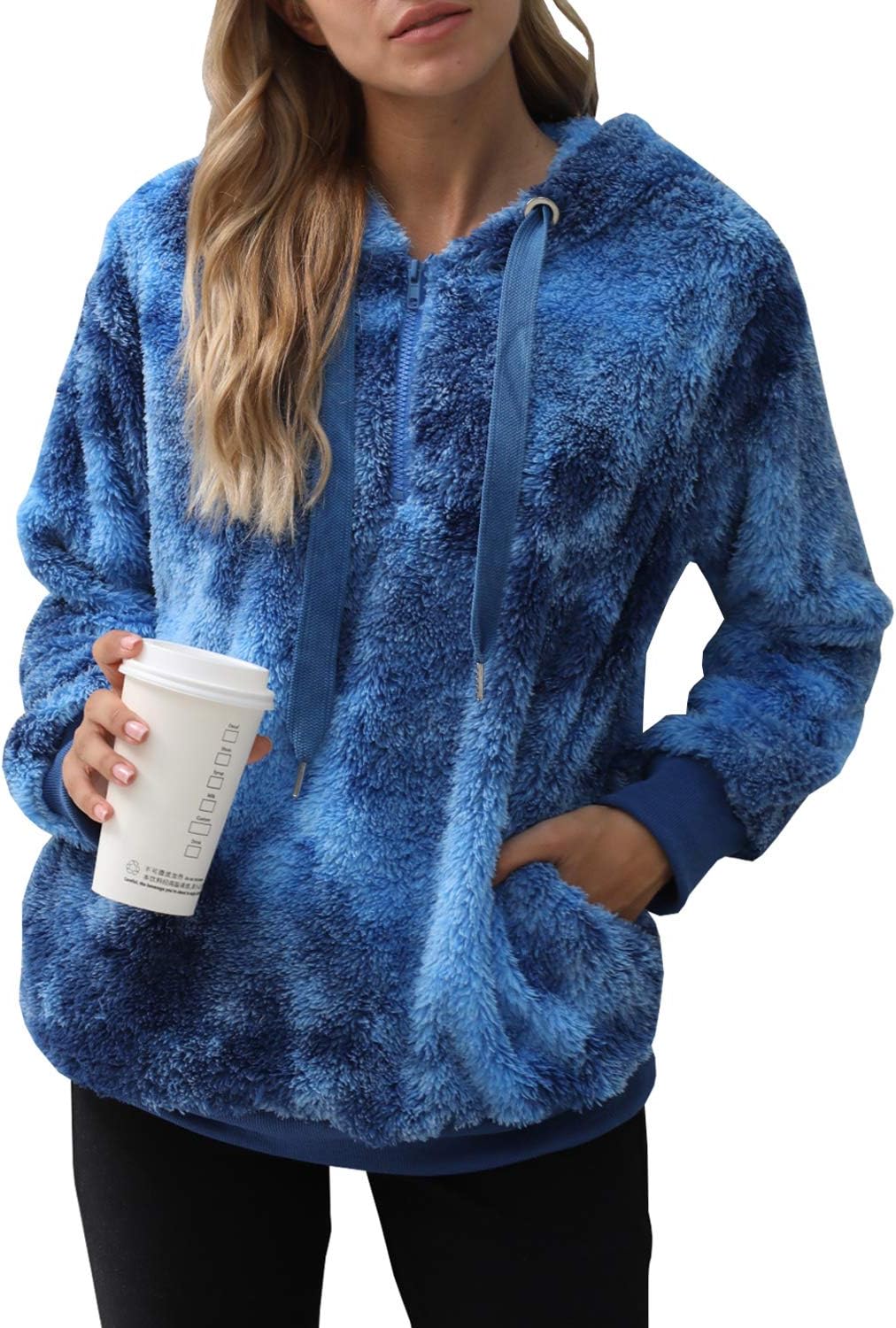 Oversized Sherpa Pullover Hoodie for Women - Cozy and Stylish