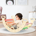 BlueWood Wooden Ladder Arch for Climbing Toddlers - Rainbow