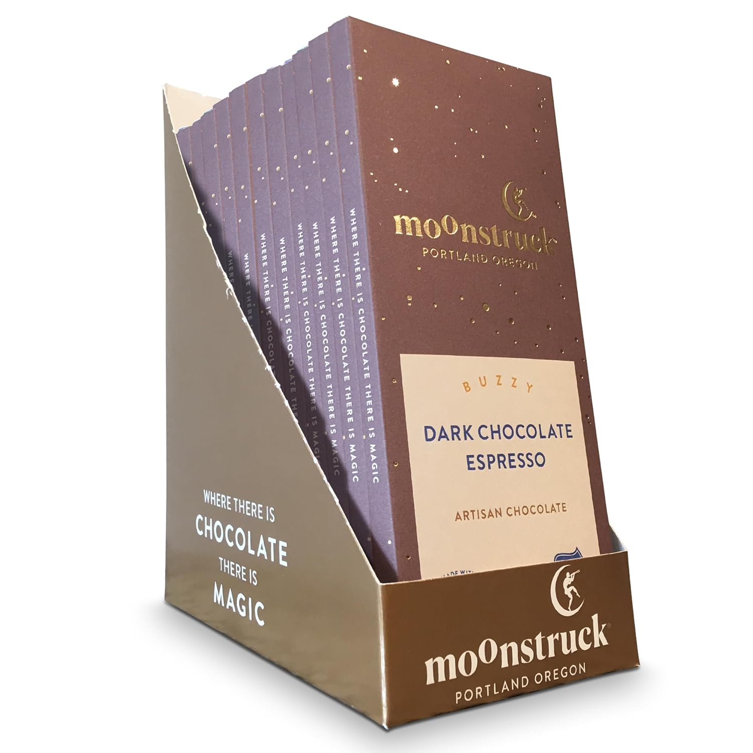 Moonstruck Dark Chocolate Espresso Bean Bar - 12 Pack Treats