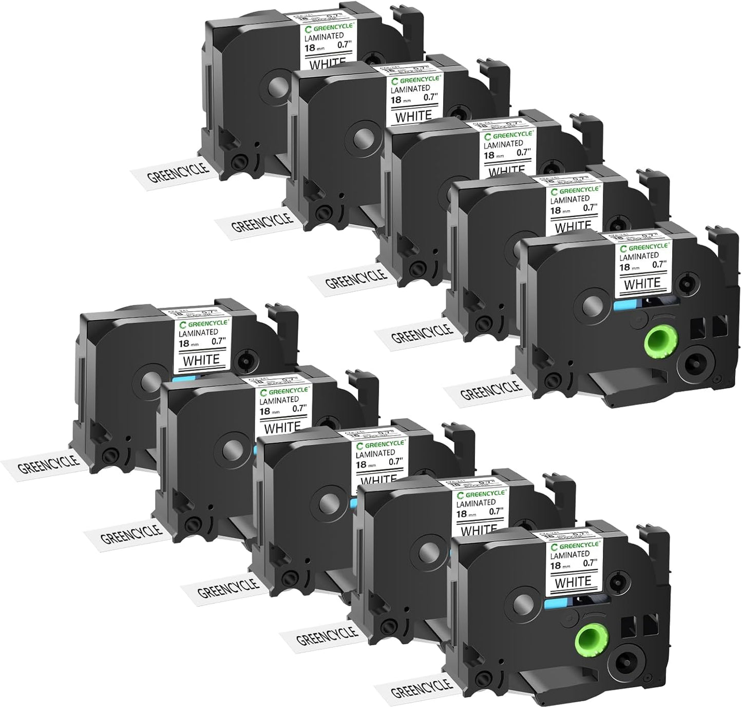 GREENCYCLE 10 Pack Compatible TZe-241 Laminated Label Tape