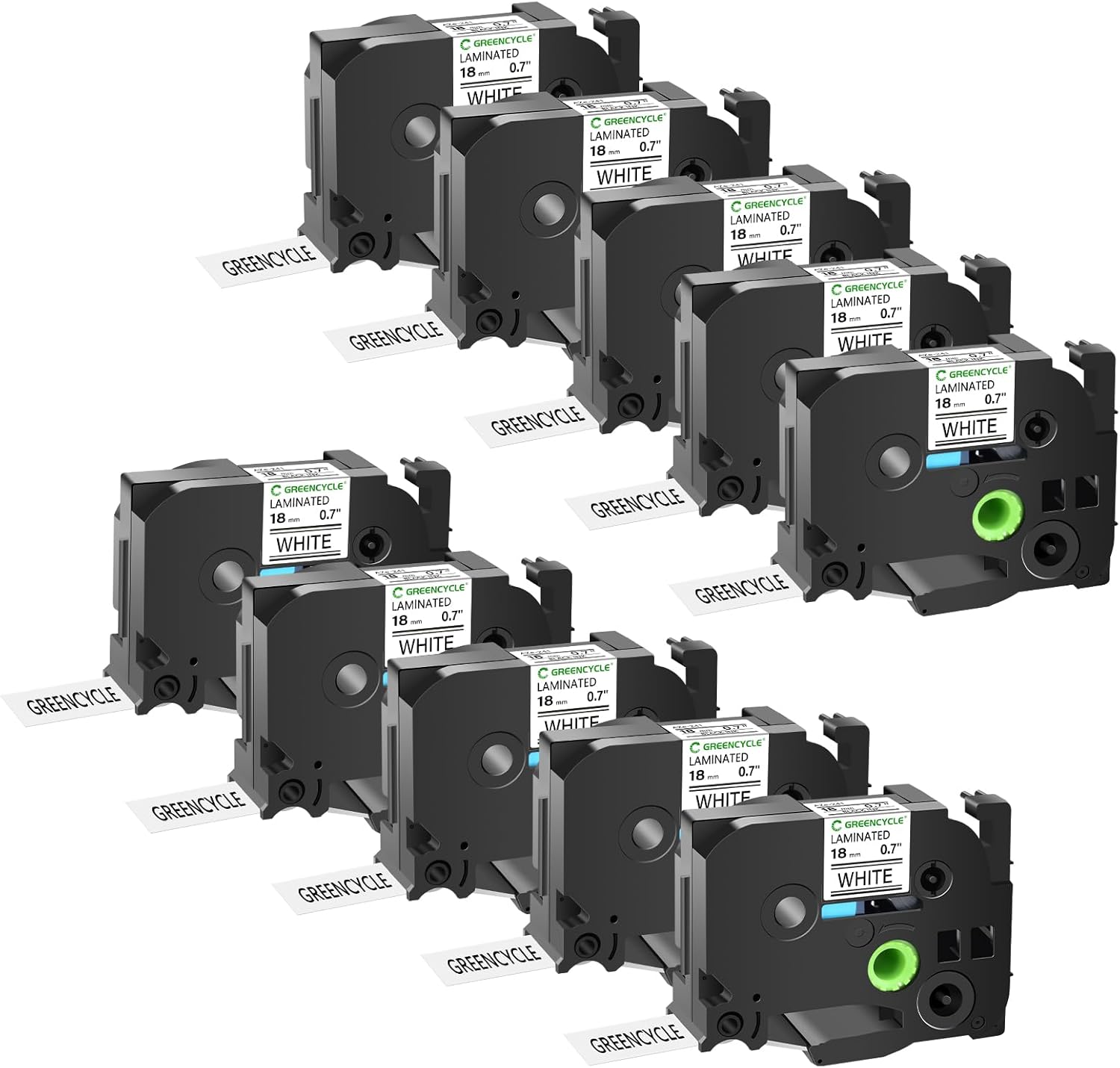 GREENCYCLE 10 Pack Compatible TZe-241 Laminated Label Tape