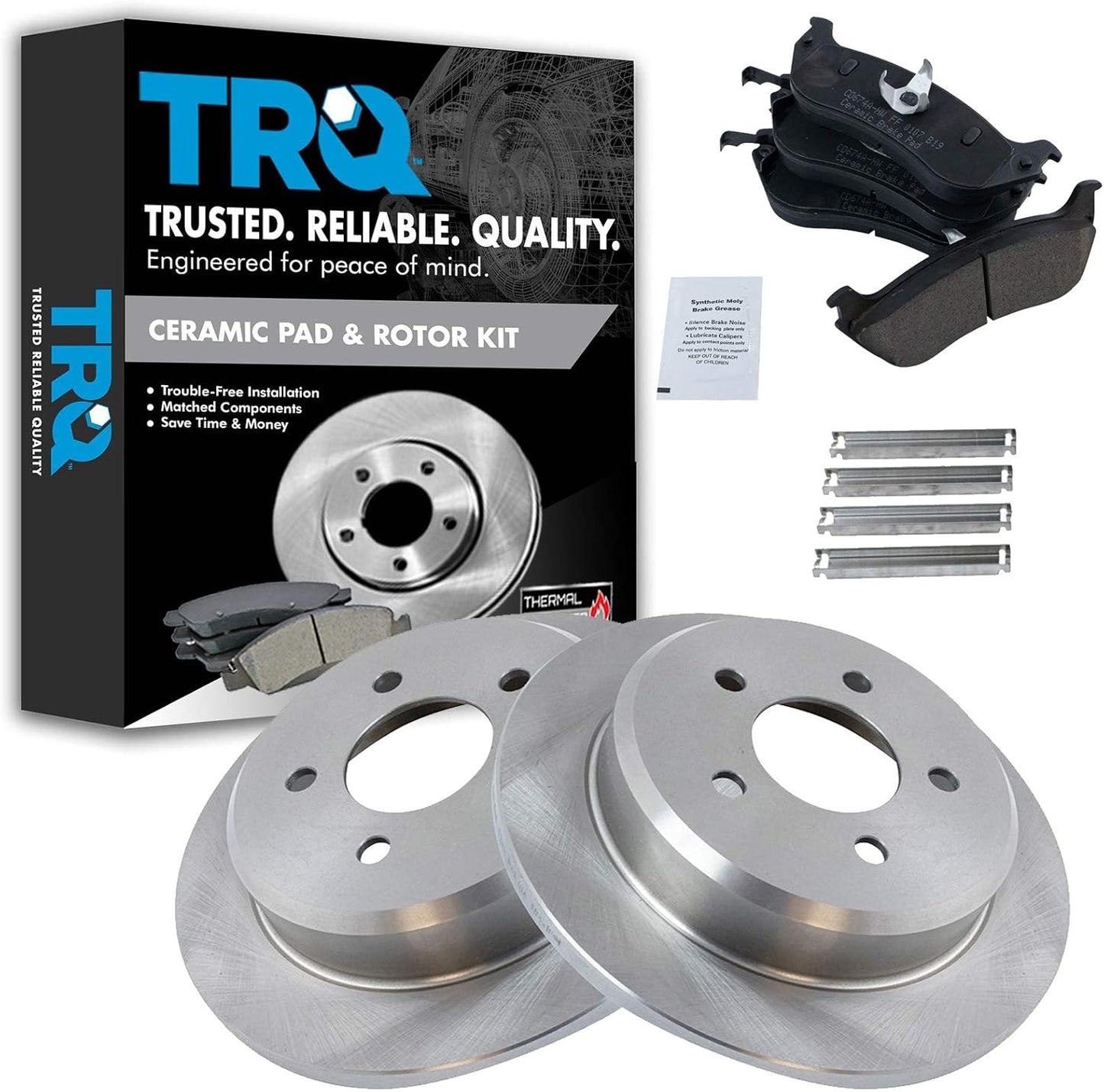 TRQ Rear Brake Pad & Rotor Kit for Ford Crown Victoria & More