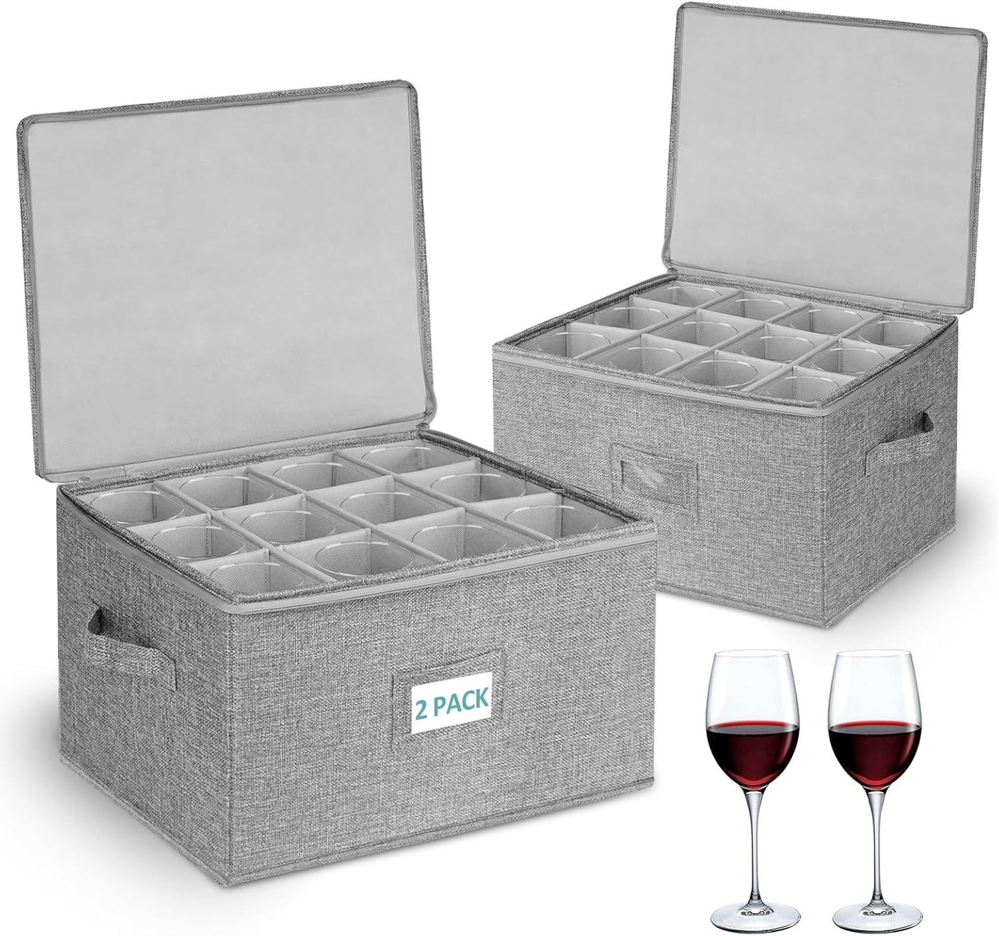 Cirhy Wine Glass Storage Box for Safe and Organized Glassware