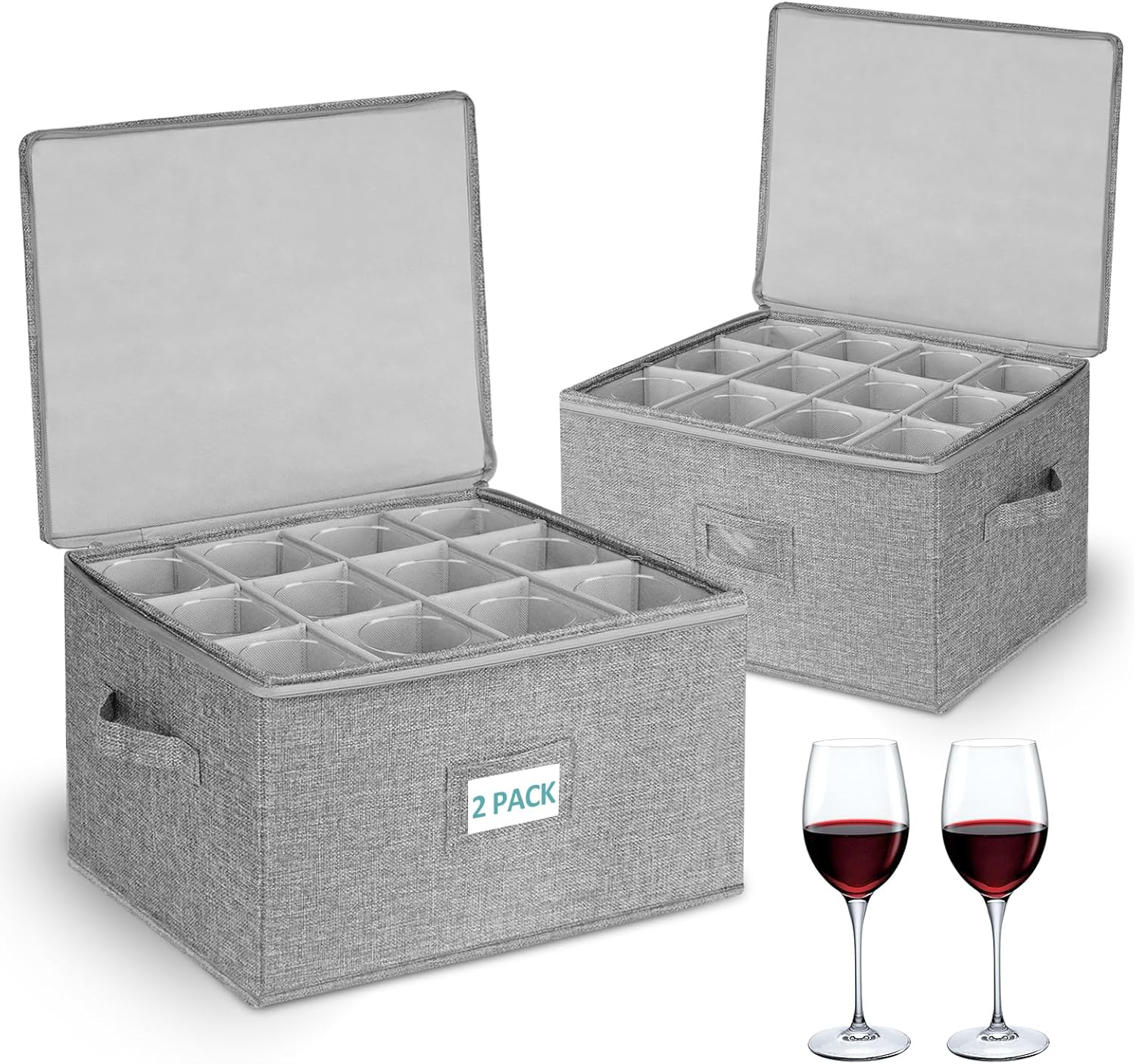 Cirhy Wine Glass Storage Box for Safe and Organized Glassware