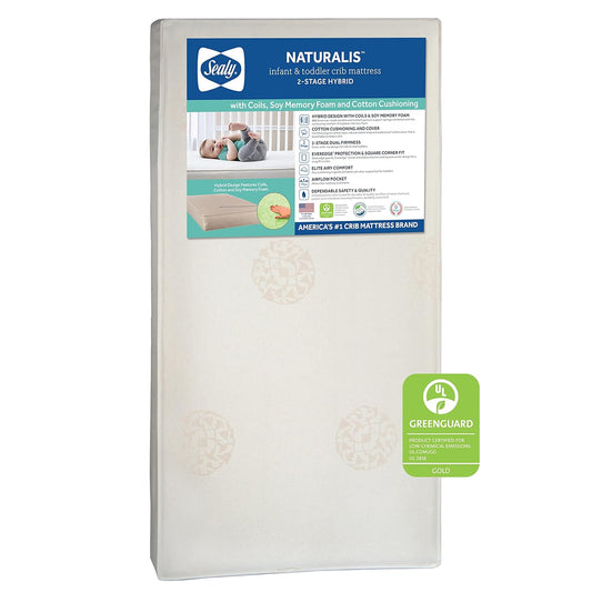 Sealy Baby Naturalis Breathable Hybrid Crib Mattress for Comfort