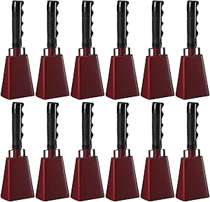 12 Pcs Large Cow Bell for Sporting Events and Musical Fun