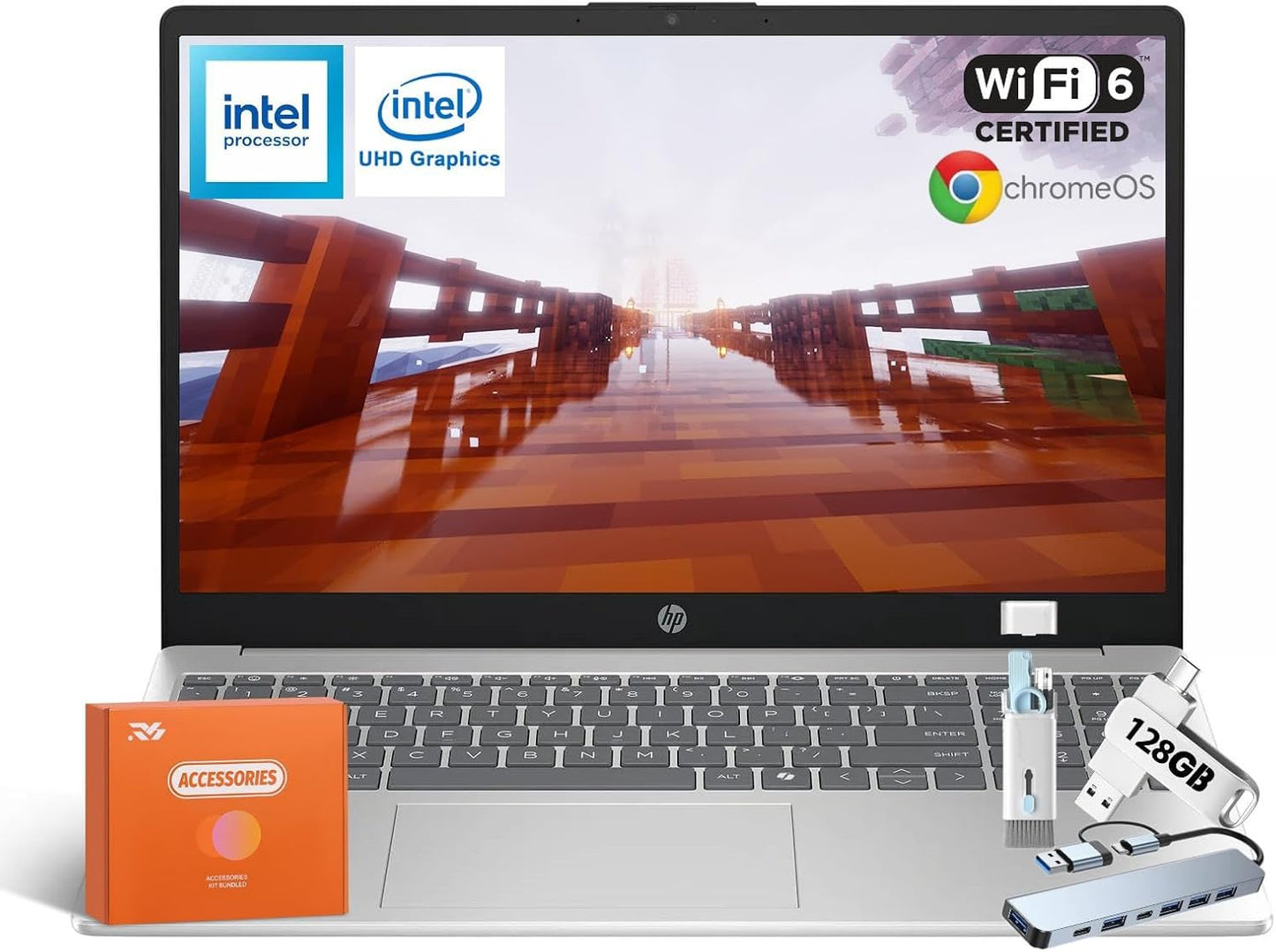 HP 2025 Chromebook Laptop with Intel Quad-Core N200 Processor