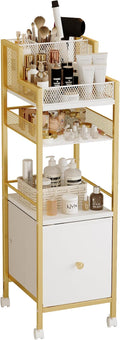 Makeup Organizer Storage Cart with Drawers - Rolling Vanity Cart