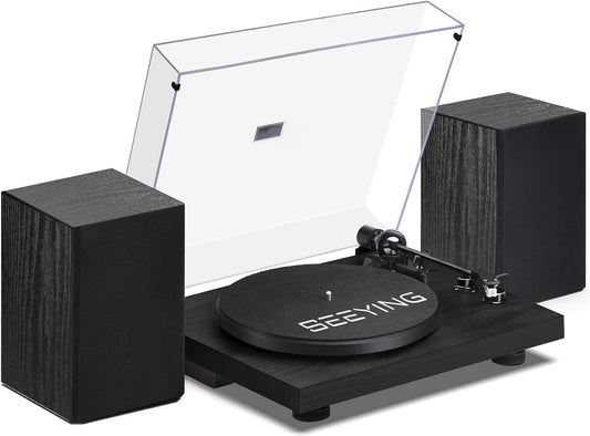 Vintage Black Vinyl Record Player - HiFi Stereo Sound
