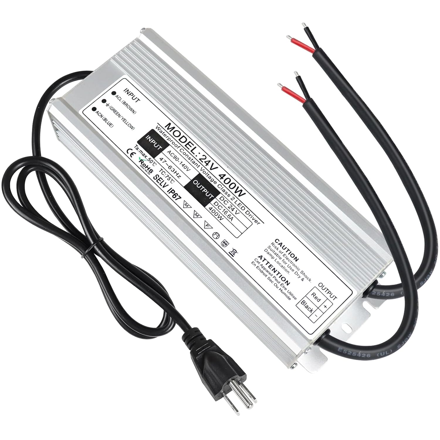 LightingWill LED Driver 400 Watts Waterproof Power Supply Adapter