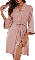 Ekouaer Women Kimono Robe Knee Length Knit - Lightweight Comfort