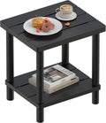 Outdoor Side Table 2-Tier Bamboo Patio Table - Weather Resistant