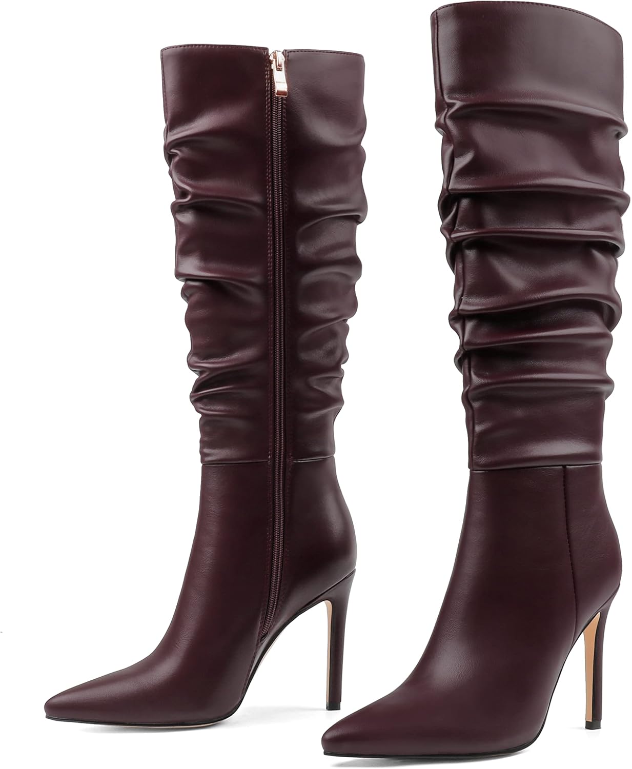 Knee High Boots for Women with Pointed Toe and Stiletto Heels