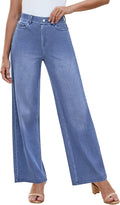Wide Leg Jeans for Women High Waisted - Pull On Elastic Waist
