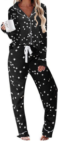 Ekouaer Women's Pajamas Long Sleeve Set - Soft Lightweight Sleepwear