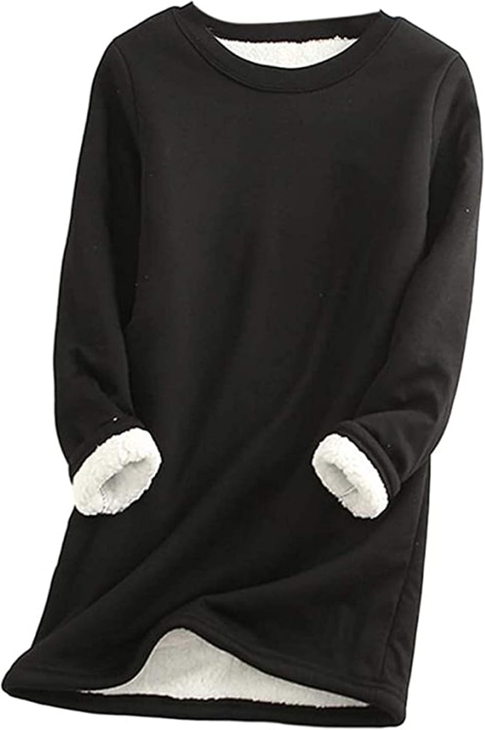 Yeokou Women Warm Sherpa Lined Fleece Crewneck Sweatshirt