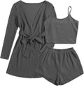 Ekouaer Pajamas for Women Set 3 Piece Waffle Knit Lounge Set - Soft