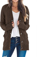 Women's Long Sleeve Cable Knit Cardigan - Cozy Fall Layering