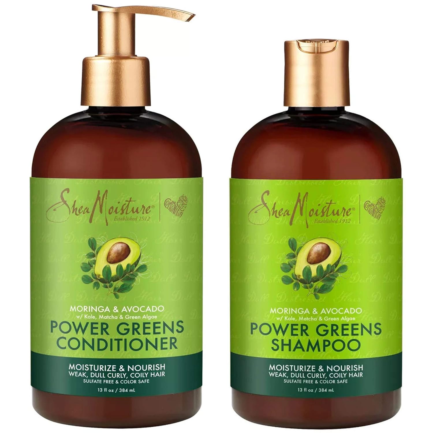 SheaMoisture Power Greens Shampoo & Conditioner Set - Hydrates Curly Hair