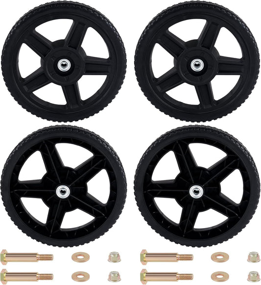 12 Inch Lawn Mower Wheels Kit for Push Mowers and More